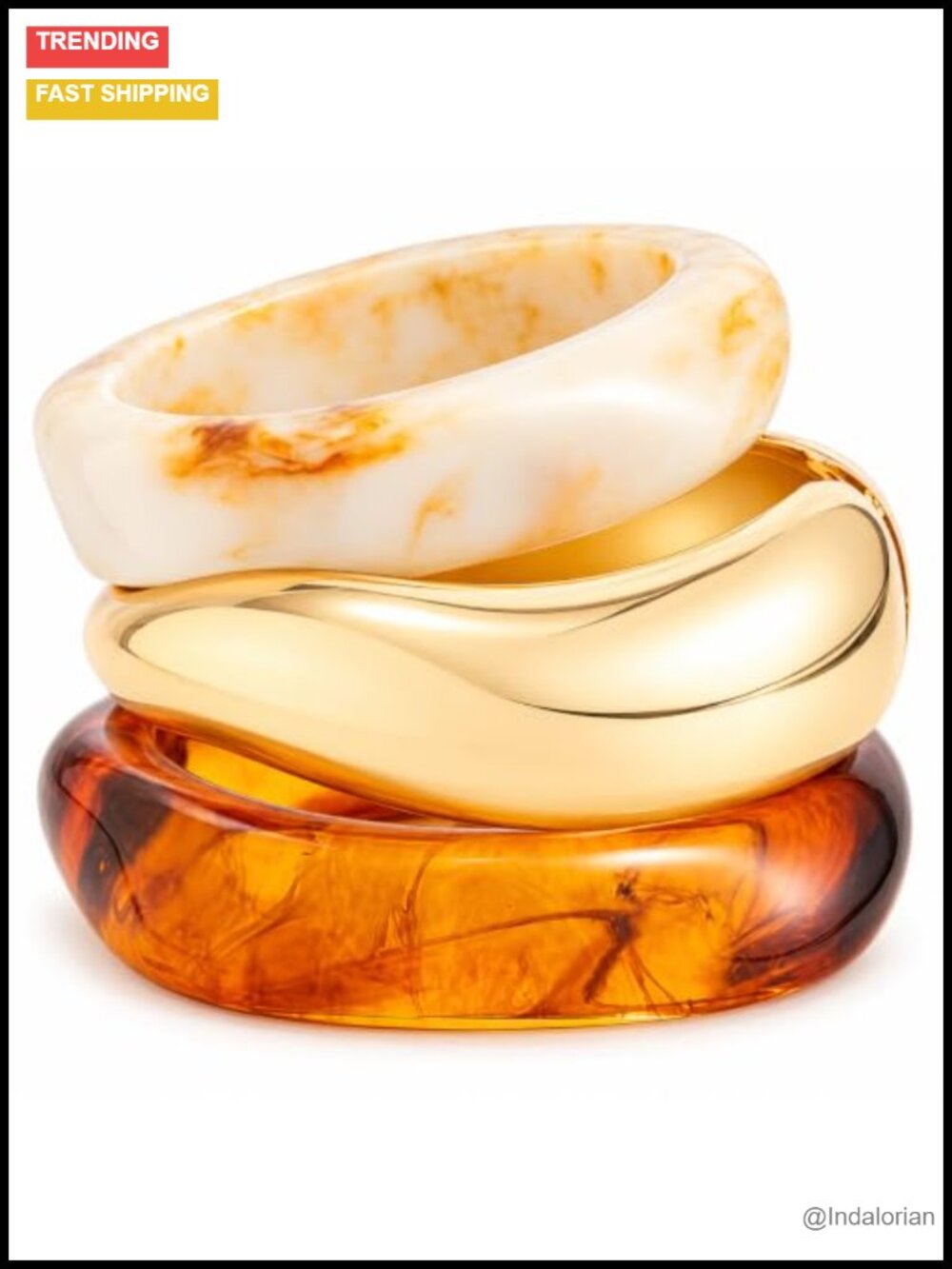 Acrylic Resin Chunky Bangle Bracelet Set Wide Statement Bracelets